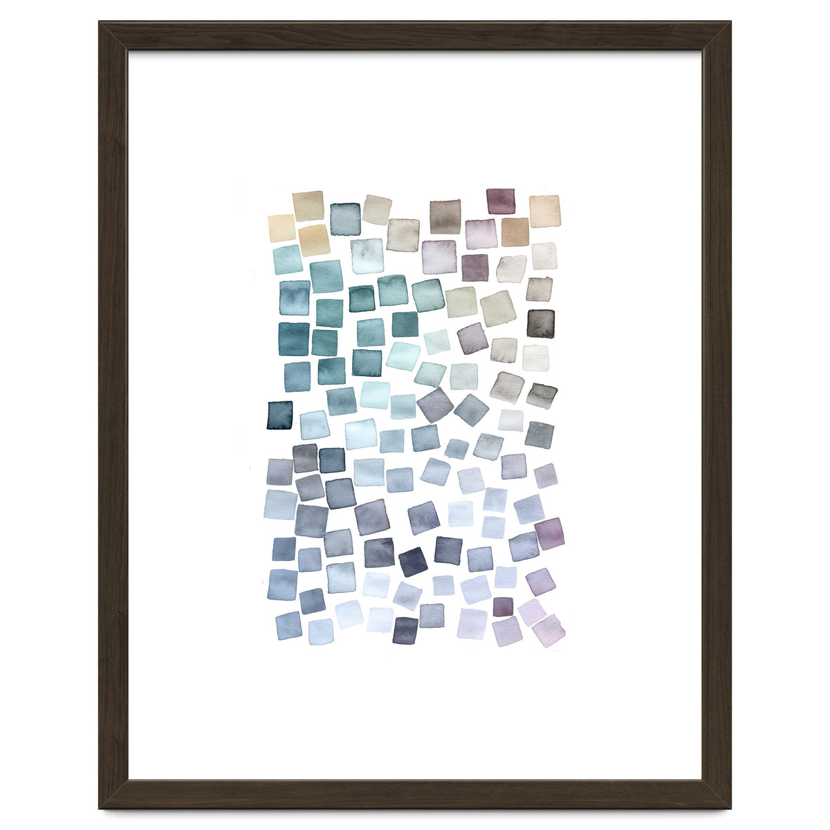 Watercolor Geometric Square Shapes Cozy