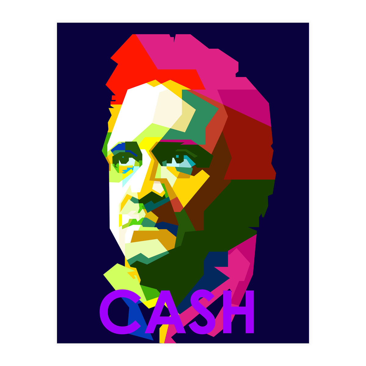 Johnny Cash Country Singer Pop Art WPAP (Print Only)