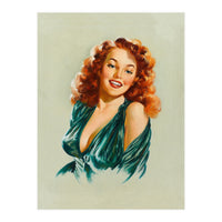 Portrait Of A Redhead Pinup Woman (Print Only)