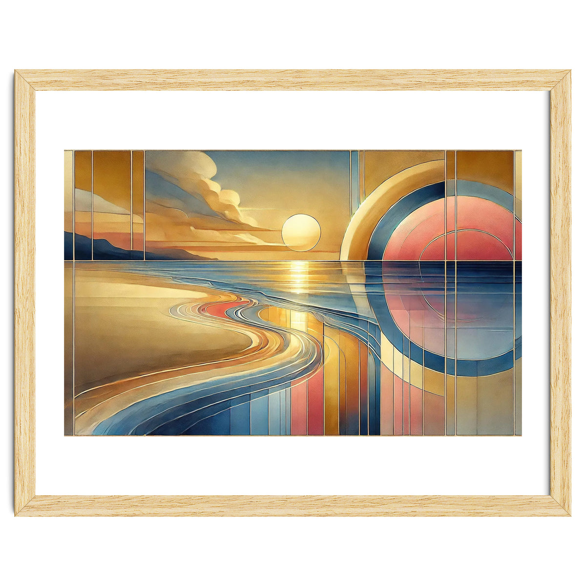 Sundown Serenity Scene In Art Deco