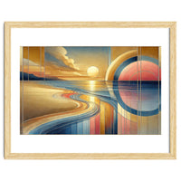 Sundown Serenity Scene In Art Deco