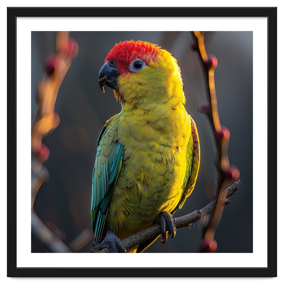 Close Up Of A Colorful Jenday Conure