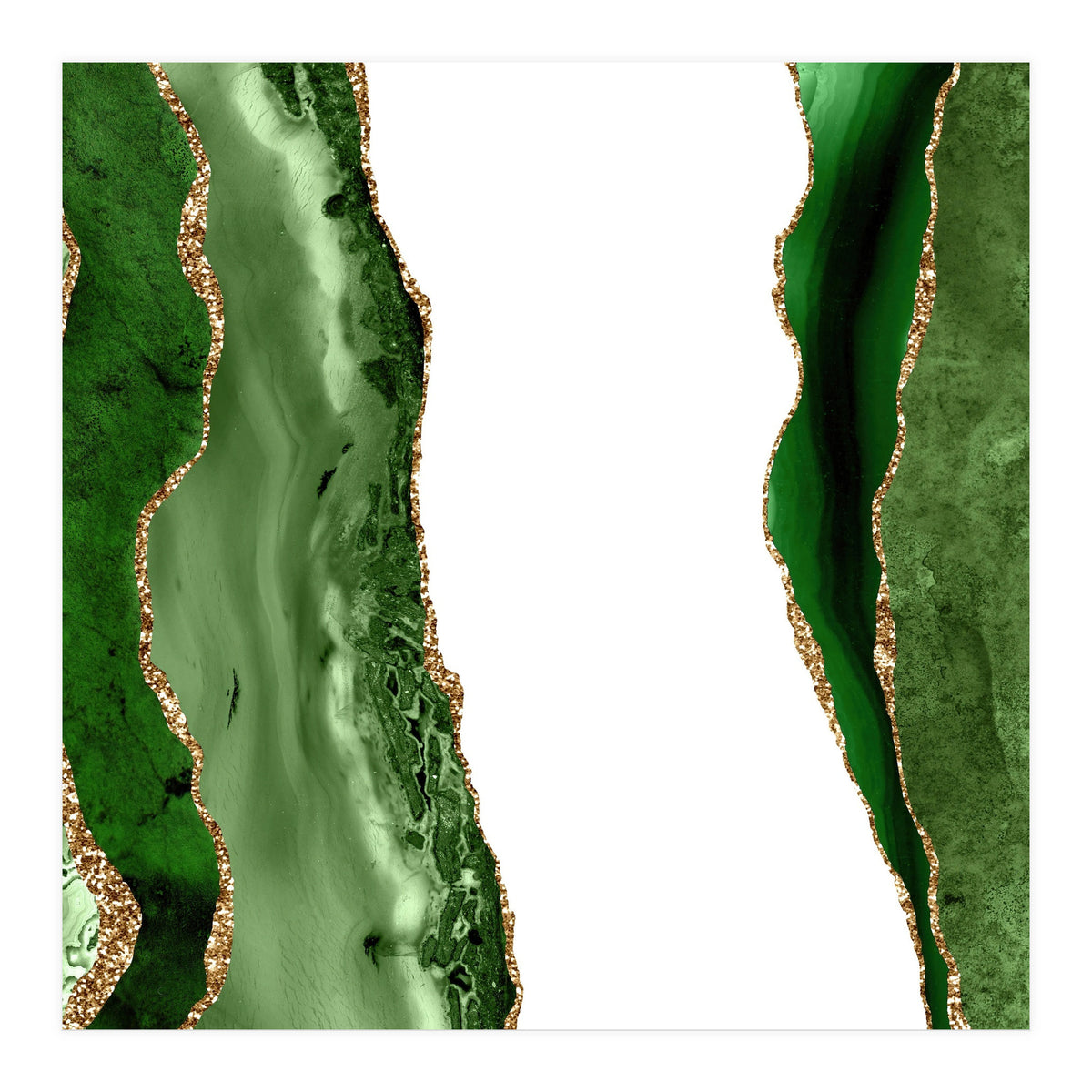 Green & Gold Agate Texture 20  (Print Only)