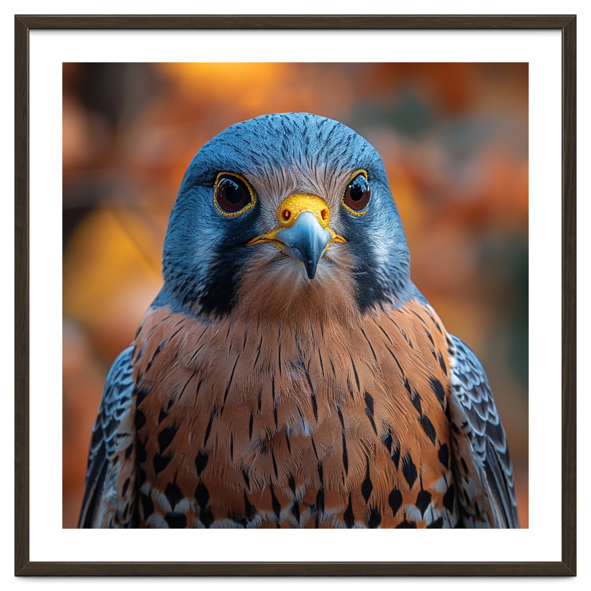 Close Up Of A Kestrel Bird Of Prey Portrait