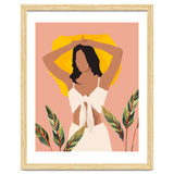 Fold Up The Sun & Take It Wherever You Go, Bohemian Woman Self Love Self Care Pastel , Plant Lady Tropical Boho Contemporary thumbnail