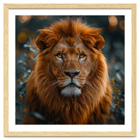 Majestic Lion Portrait Intense Gaze Wildlife