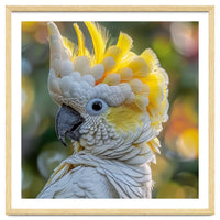 Yellow Crested Cockatoo Bird Close Up Portrait