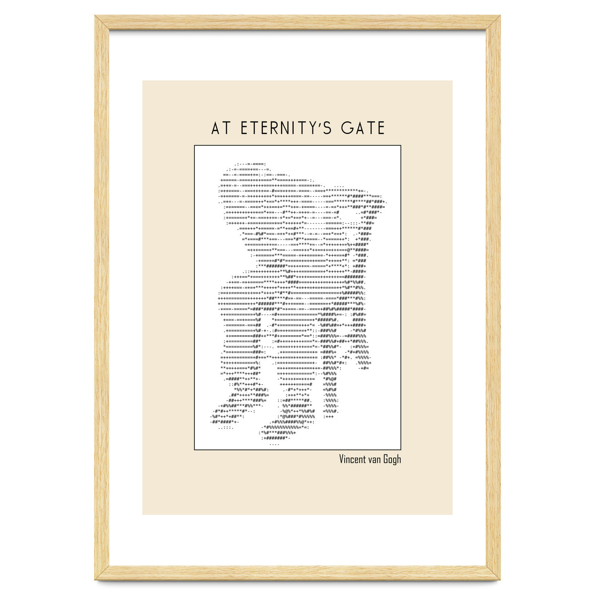At Eternity’s Gate Vincent Van Gogh – Ascii Art