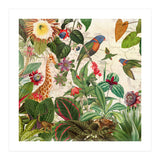 Exotic Lush Jungle And Wild Animals Landscape (Print Only) thumbnail
