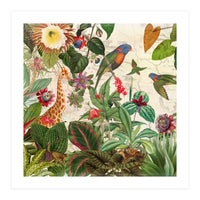 Exotic Lush Jungle And Wild Animals Landscape (Print Only)