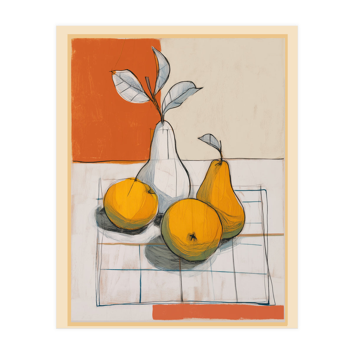 Modern Pear Still Life (Print Only)