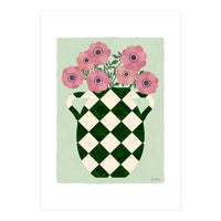 Checkered vase with anemones (Print Only)