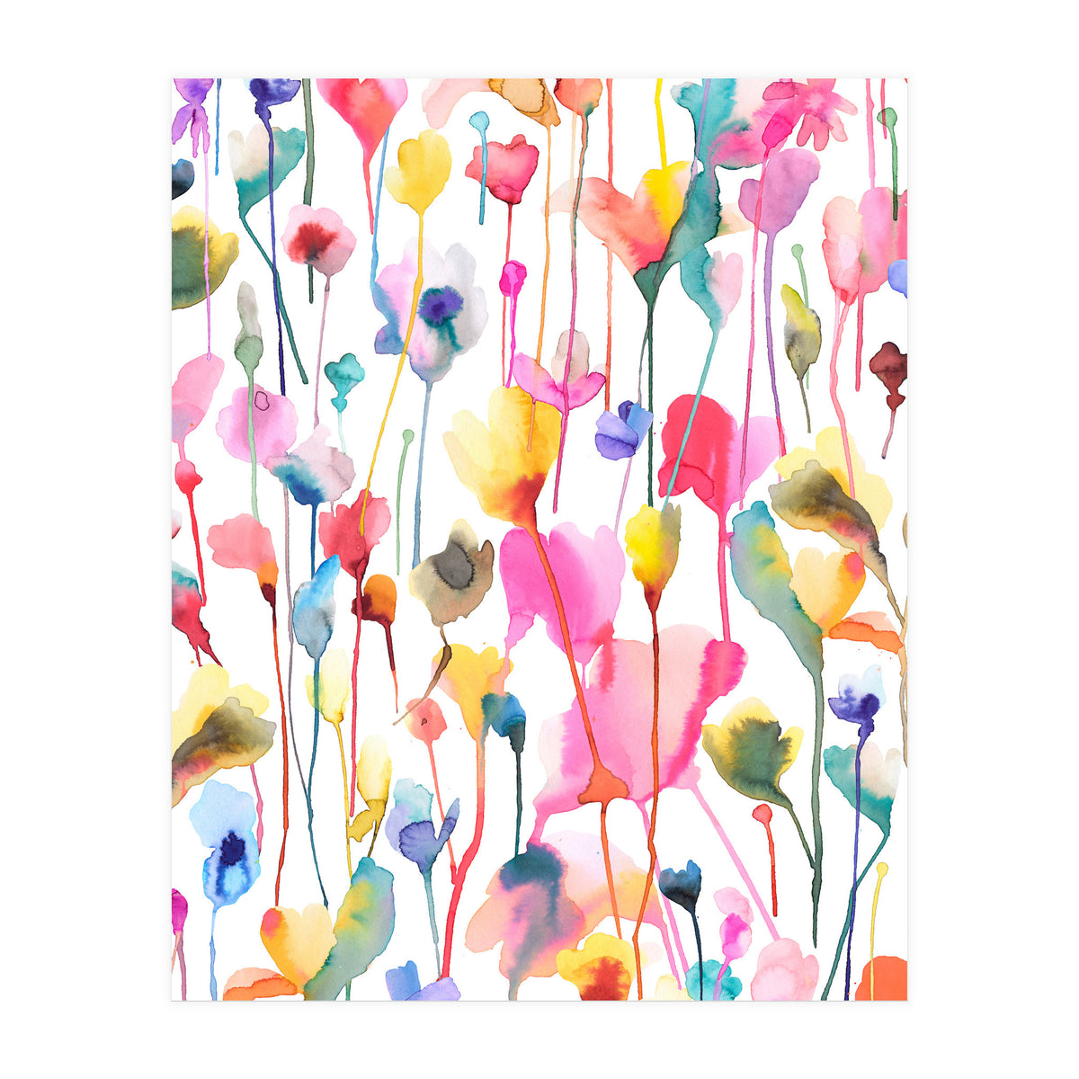 Watercolour Colourful Wild Flowers (Print Only)
