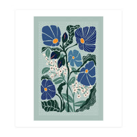 Klimt Flowers Light Blue (Print Only)