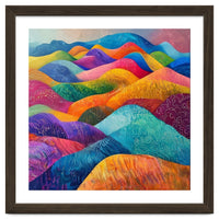 Vibrant Rainbow Rolling Hills Landscape