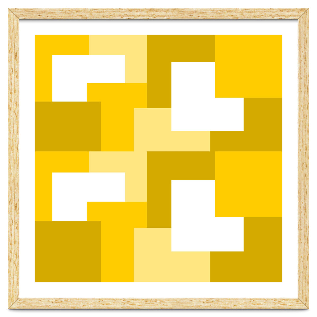 Yellow Abstract Square Tiles Pattern