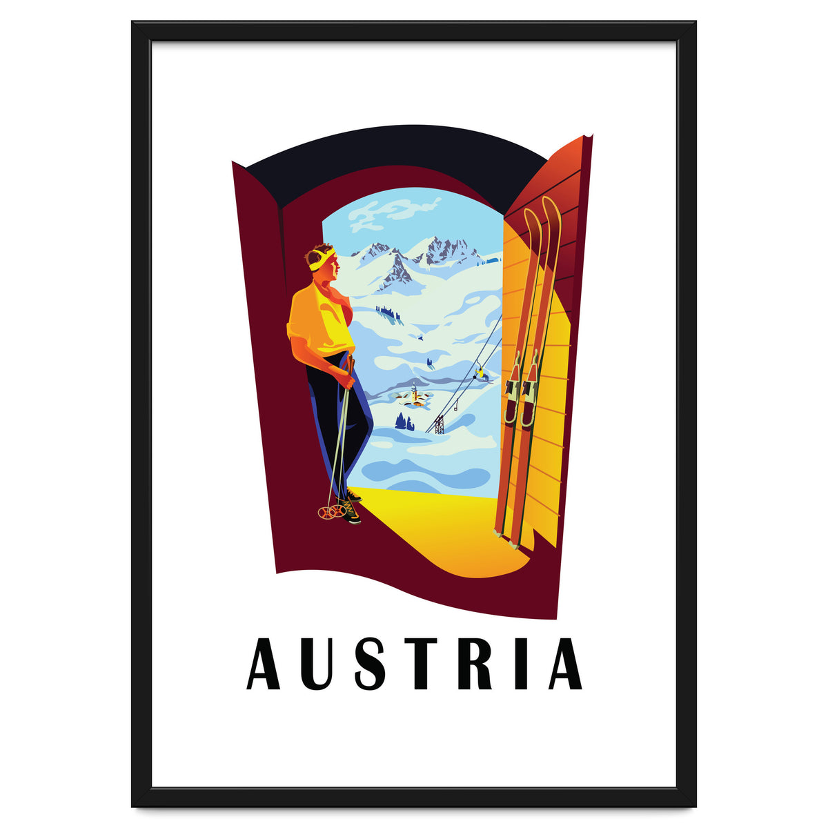 Austria Ski Track At The Door