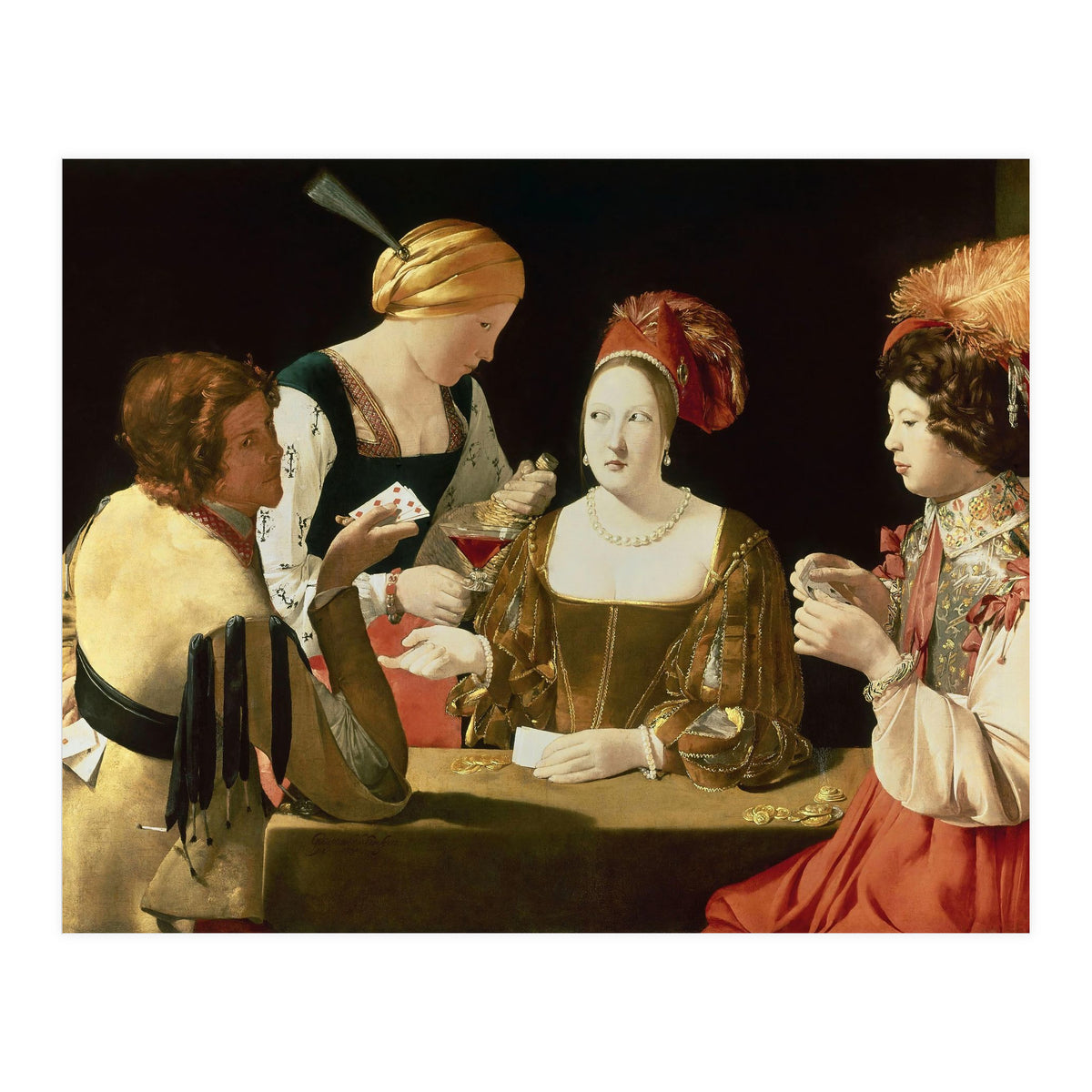 French school. The Cheater with the Ace of Diamonds. Le Tricheur à l'As de Carreaux. 17th century... (Print Only)