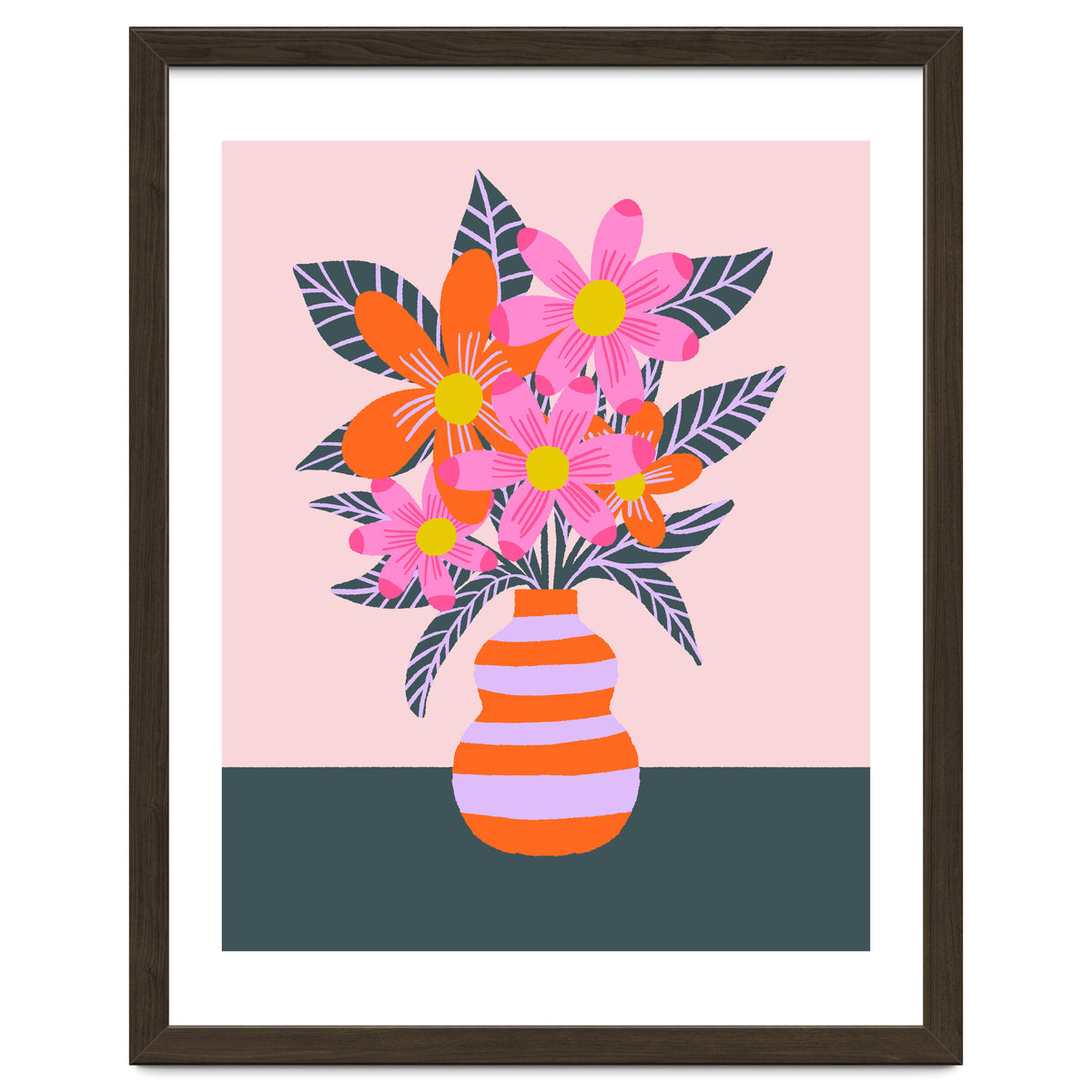 Colorful Flowers In a Vase