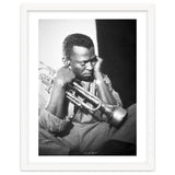 Jazz trumpeter Miles Davis early in his career playing in New York City, circa 1955. thumbnail