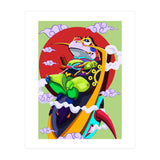 Knight Frog Cartoon Vintage Illustration (Print Only) thumbnail