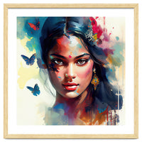 Azure Butterflies Hindu Portrait
