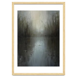 Ethereal Rainy Lake Forest Oil Painting thumbnail