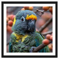 Yellow Headed Amazon Parrot Close Up Portrait
