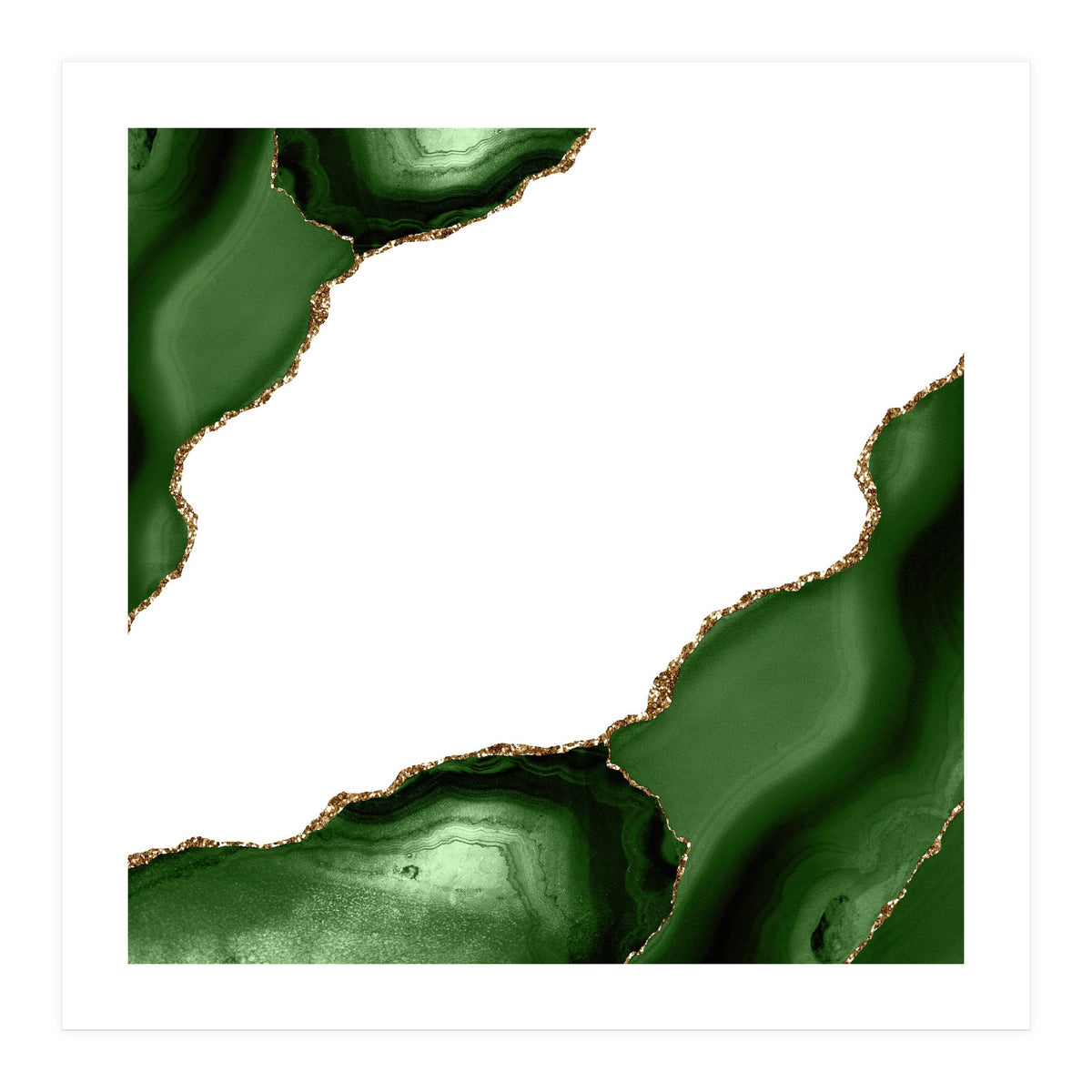 Green & Gold Agate Texture 22 (Print Only)