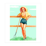 Pinup Country girl Posing With Pitchfork (Print Only) thumbnail