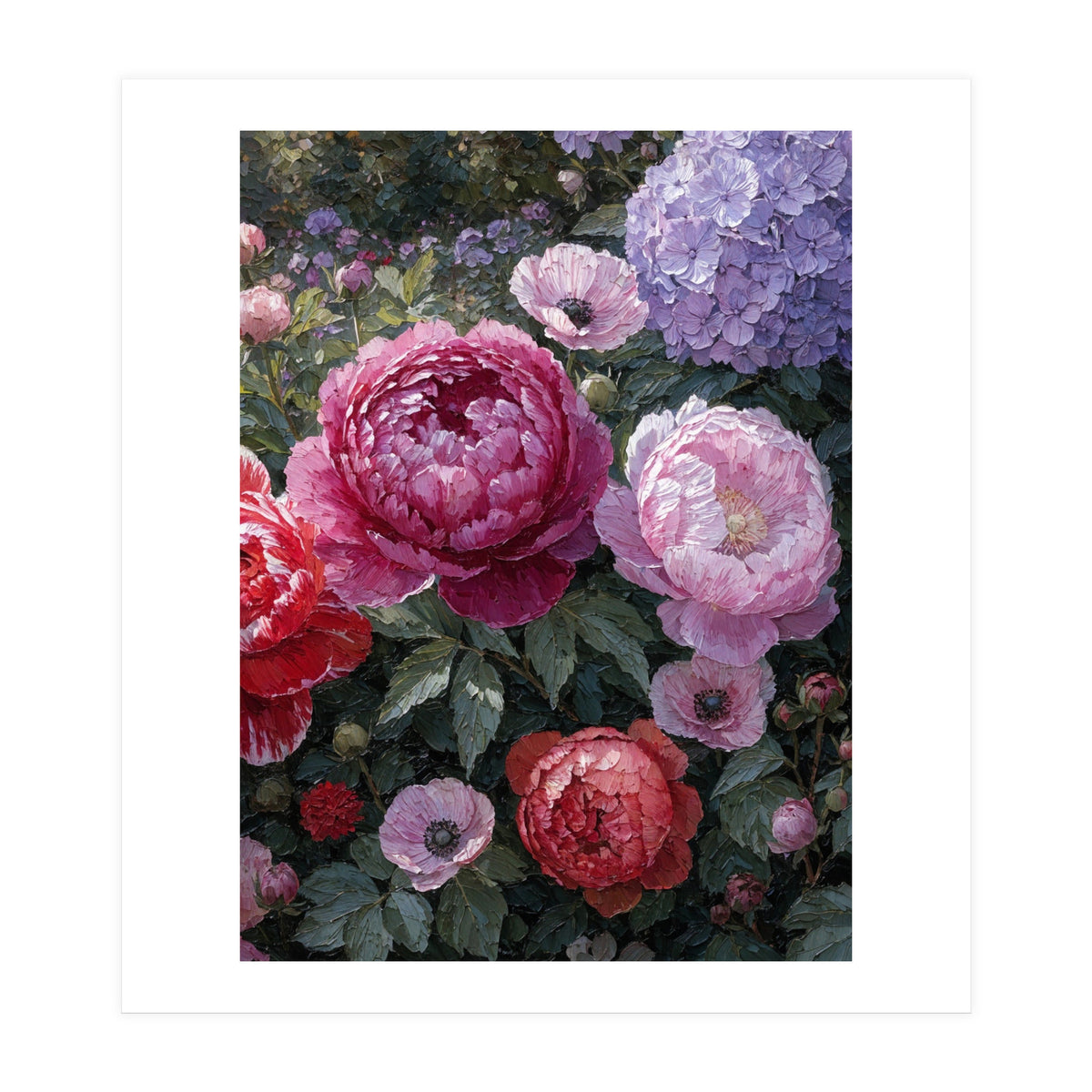 Overflowing Abundance: A Textural Impasto Oil Painting (Print Only)