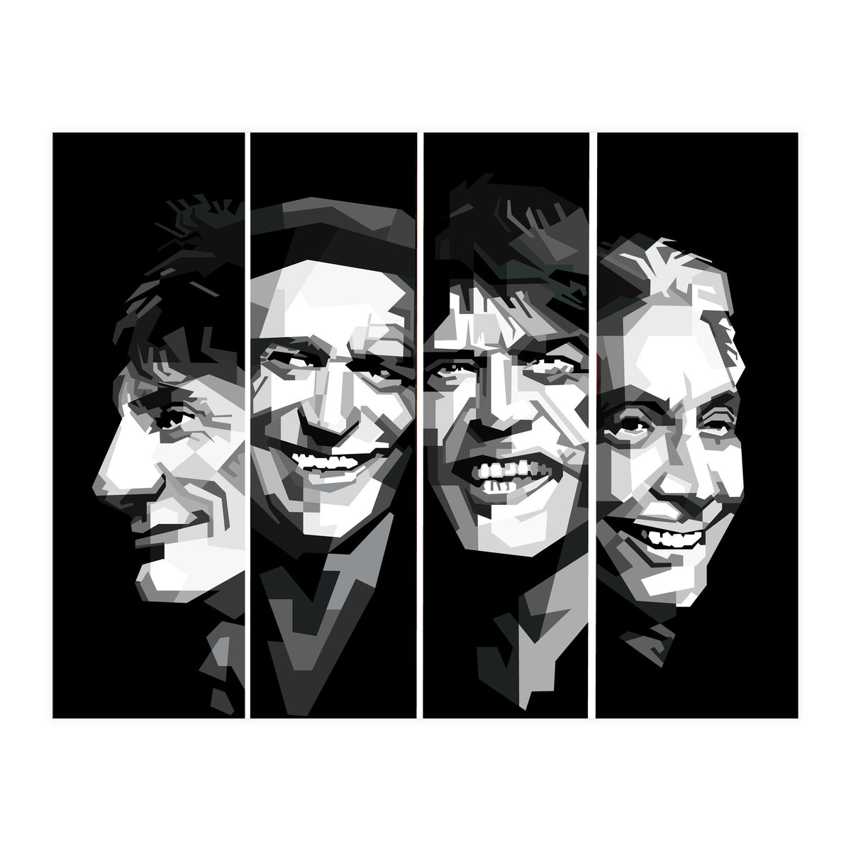 The Rolling Stones Black Portrait  (Print Only)