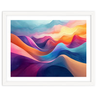 Vibrant Abstract Flowing Peaks Art