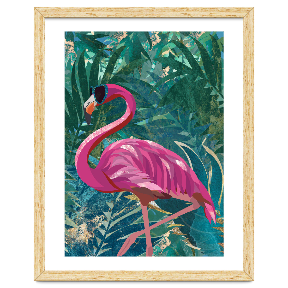 Flamingo in the jungle