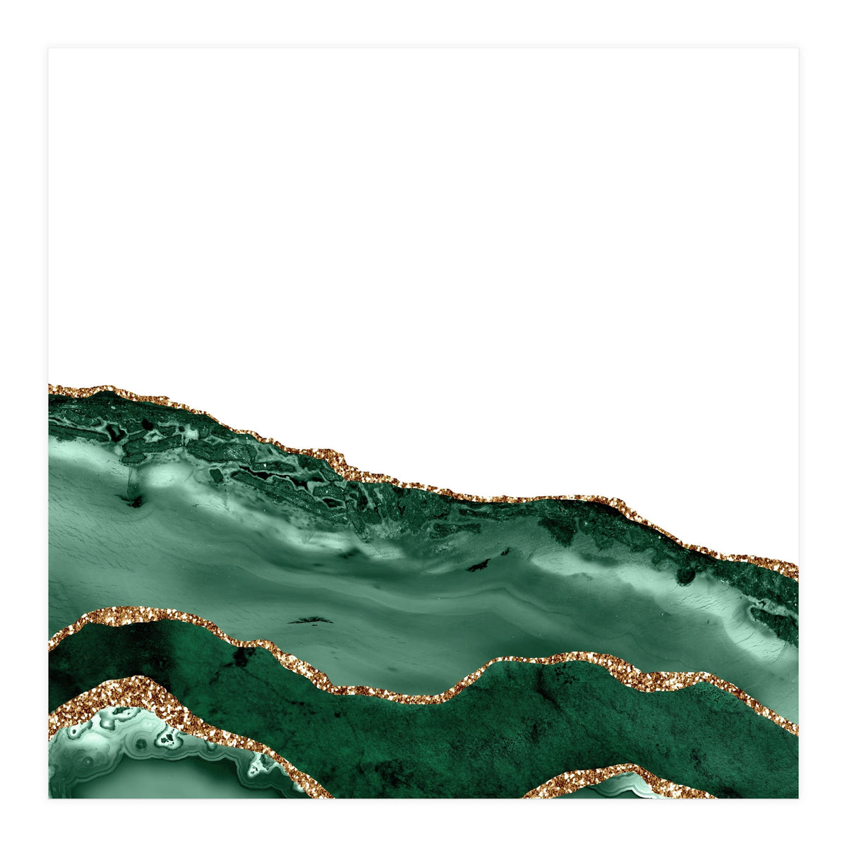 Emerald & Gold Agate Texture 08 (Print Only)