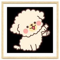 Cute Dog Happily Waving His Paw