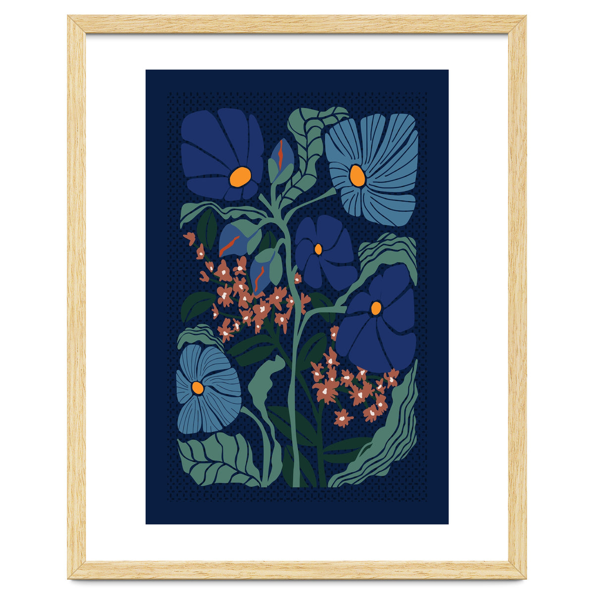 Klimt Flower Dark Blue