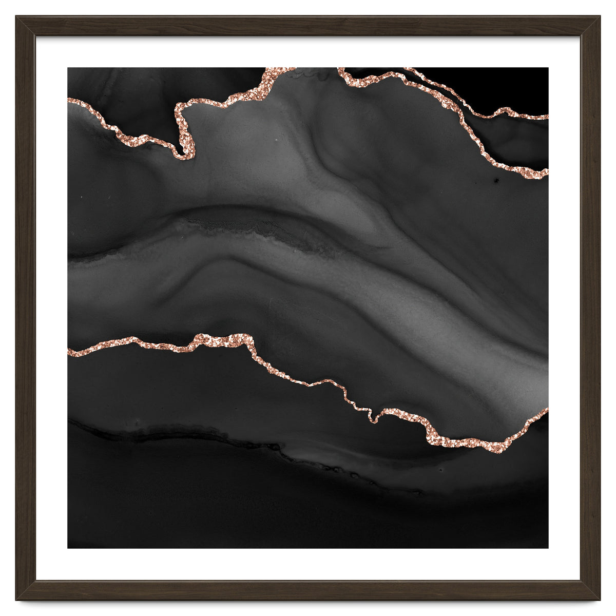 Black & Rose Gold Agate Texture 01