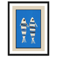 Minimal Fish On Blue