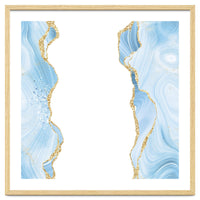 Blue & Gold Glitter Agate Texture 08