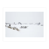 Tables and benches in a snow-covered park (Print Only) thumbnail
