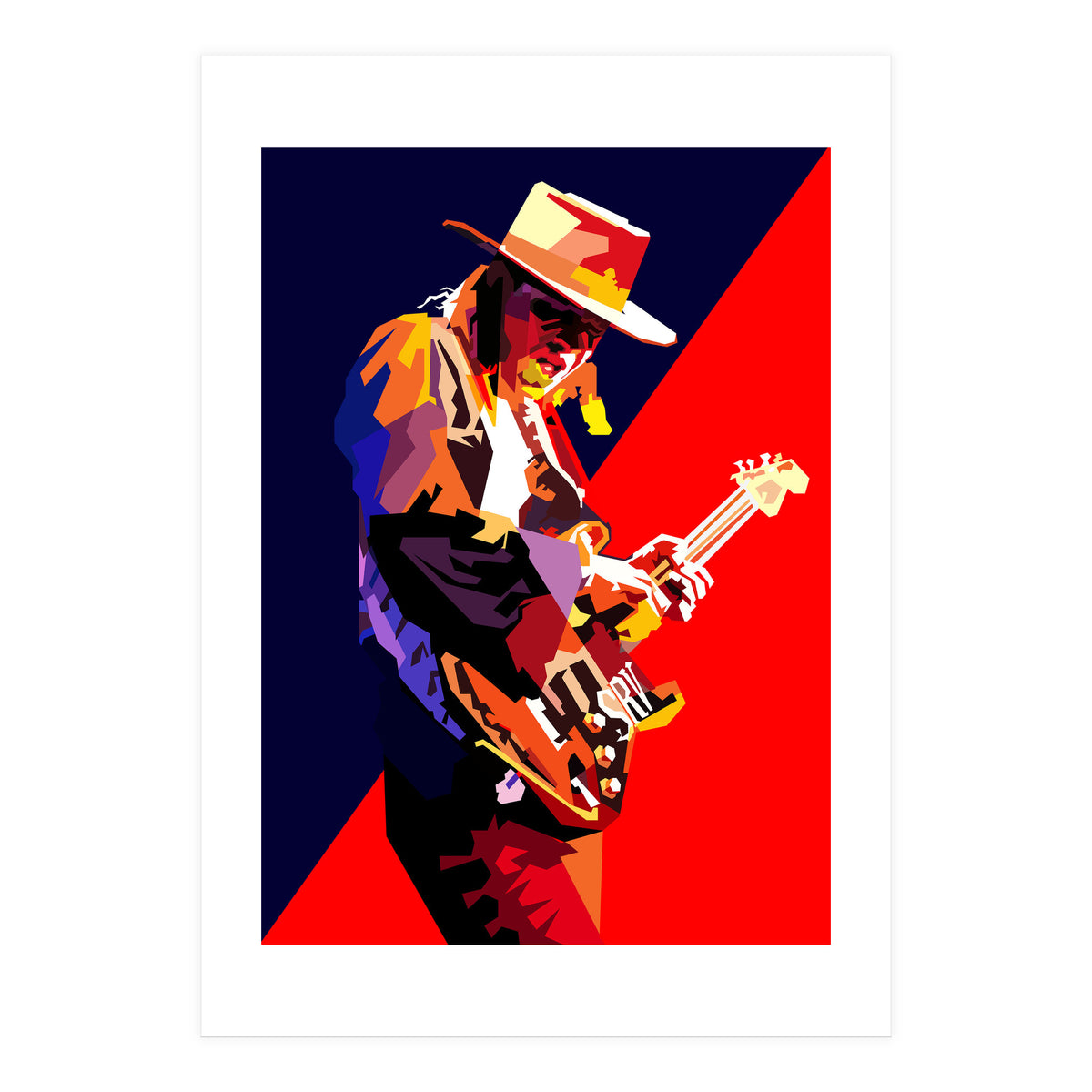 Stevie Ray Vaughan Rock Blues Guitarst Pop Art WPAP (Print Only)
