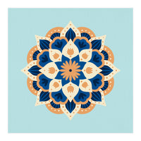 Mandala flower - orange and blue (Print Only)