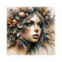 Harvest Crown Druid Woman Portrait (Print Only)