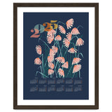 calendar 2025 Linocut flowers blue thumbnail