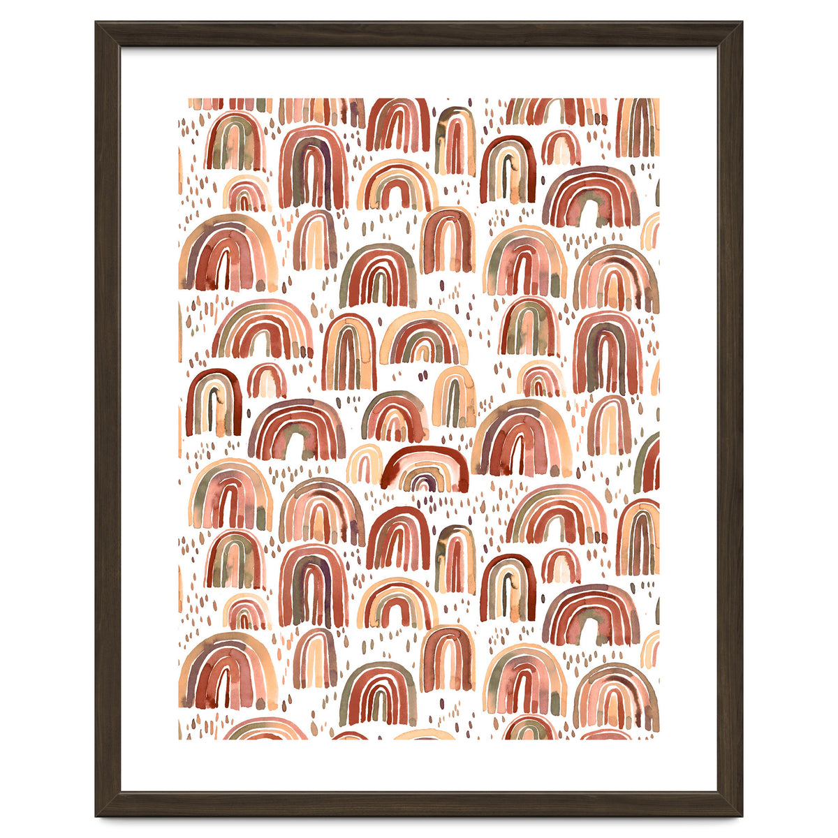 Cute Watercolor Rainbows Terracota