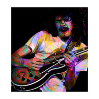 Carlos Santana . American Rock Guitarist Legend Colorful (Print Only)