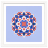 Mandala flower - blue and coral thumbnail
