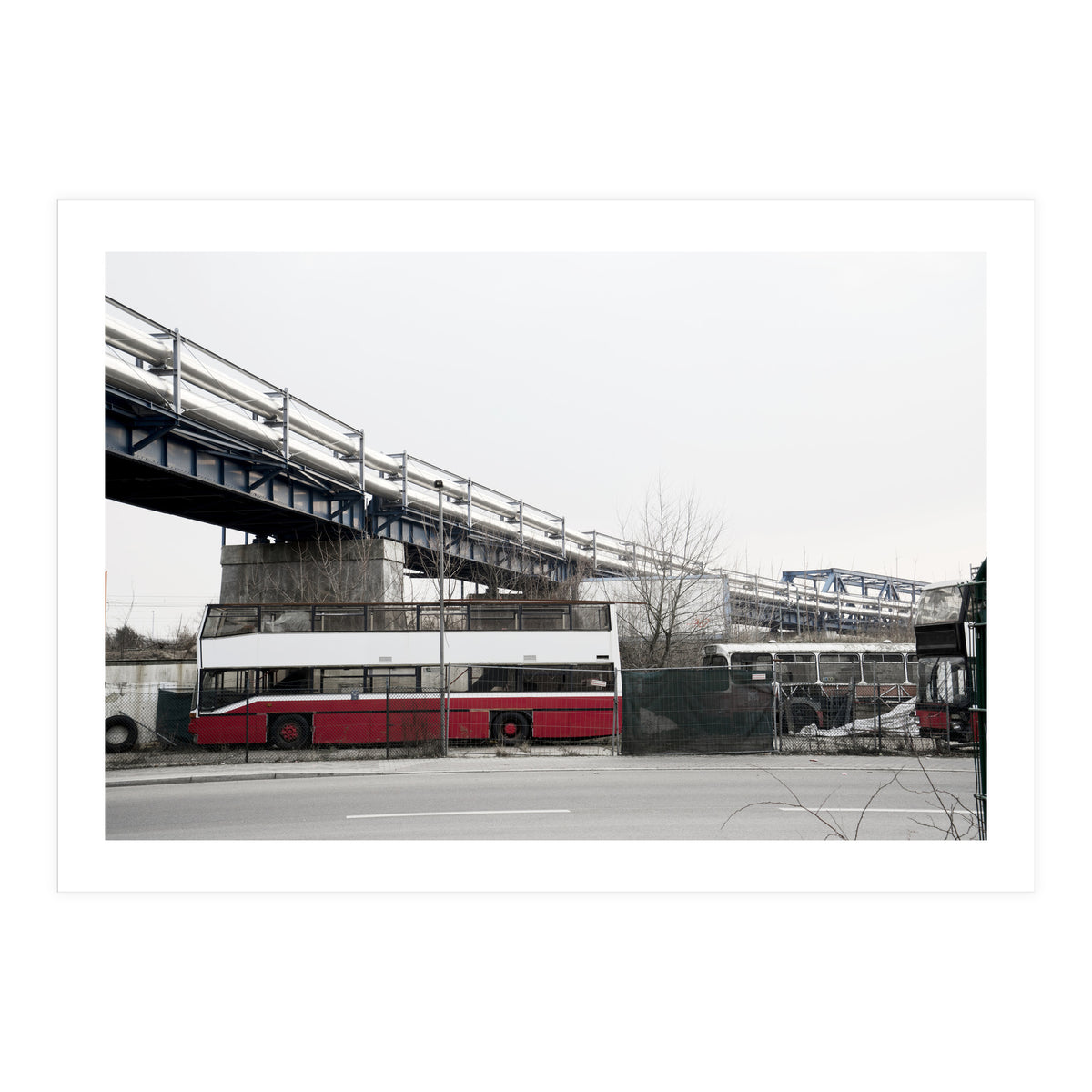 Abandoned Bus under the rail bridge (Print Only)