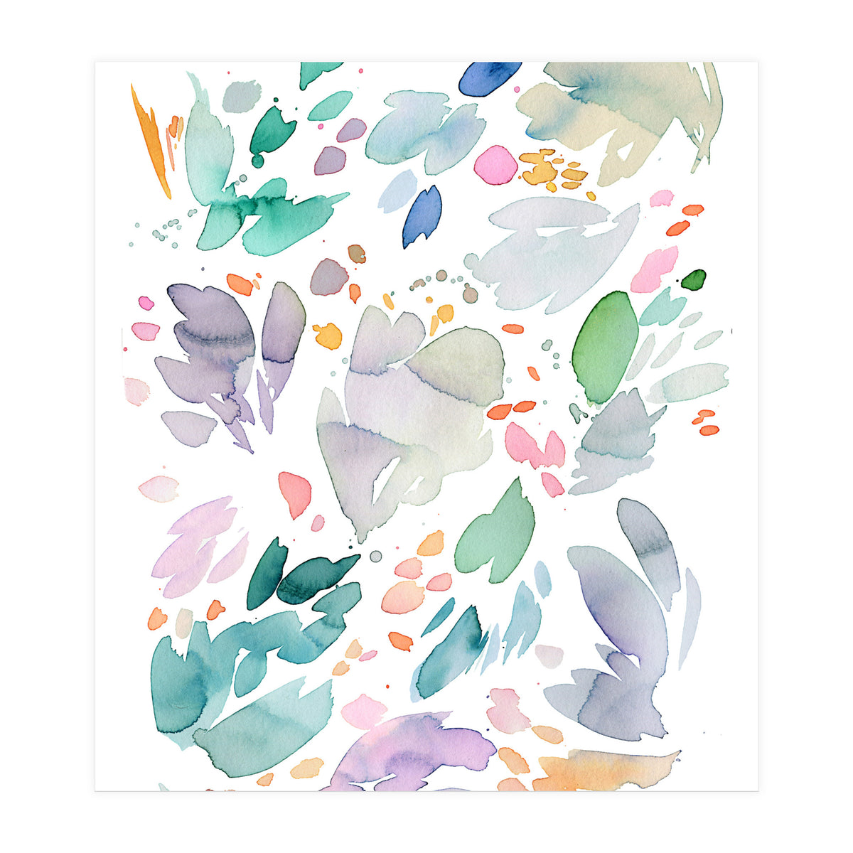 Abstract Watercolor Summer Flowers II (Print Only)